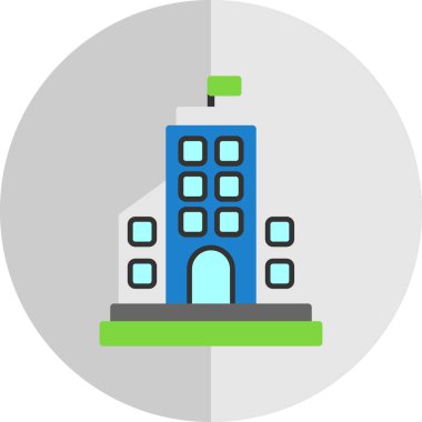 bina simgesi, basit vektör illüstrasyonu