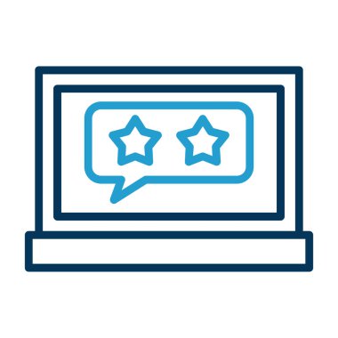 Dizüstü bilgisayarda gözden geçirme imzası, vektör illüstrasyonu basit tasarım