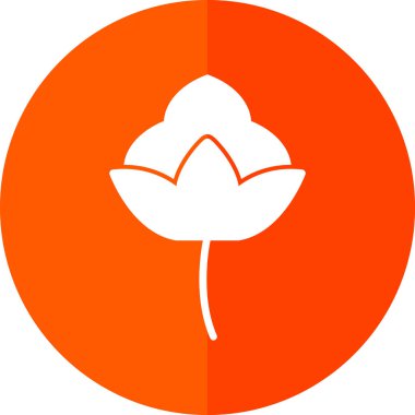 Pamuk çiçek simgesinin vektör illüstrasyonu 