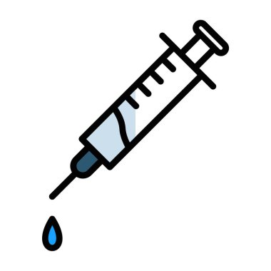 Şırınga. Web simgesi basit illüstrasyon                