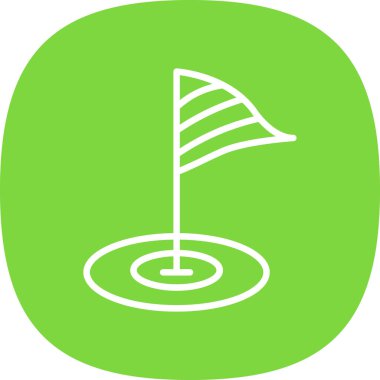 Golf bayrağı simgesinin vektör illüstrasyonu 