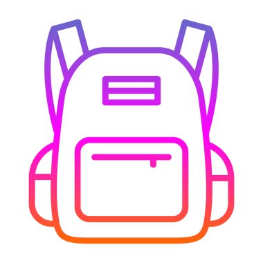 sırt çantası simgesi vektör illüstrasyonu