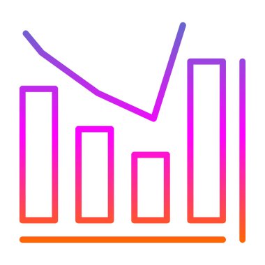 Bar grafik simgesinin vektör illüstrasyonu 