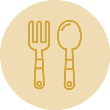 Çatal ve kaşık, bebek çatal ve kaşık vektör çizimi