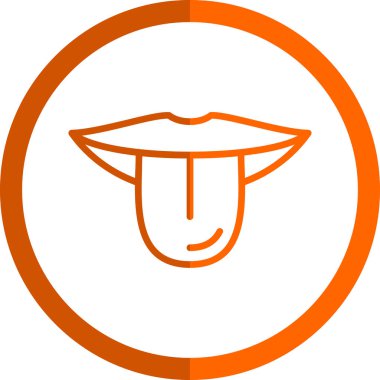 dil dışarı yüz simgesi, vektör illüstrasyonu 