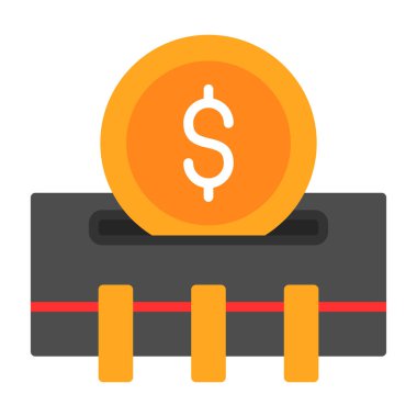 Dolar vektör simgesi. düz biçim tasarımı