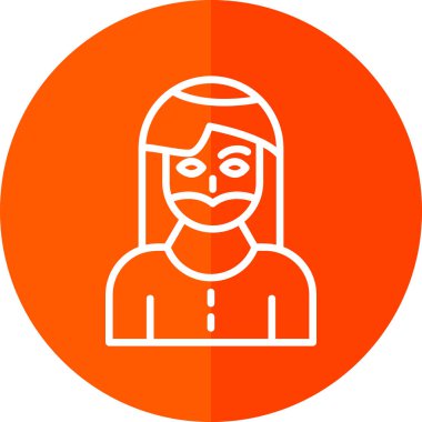 Sakallı kadın simgesi, vektör illüstrasyonu