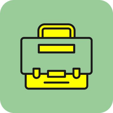 Bavul. Web simgesi basit illüstrasyon 