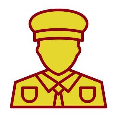 Bir karikatür askeri rozetinin vektör çizimi