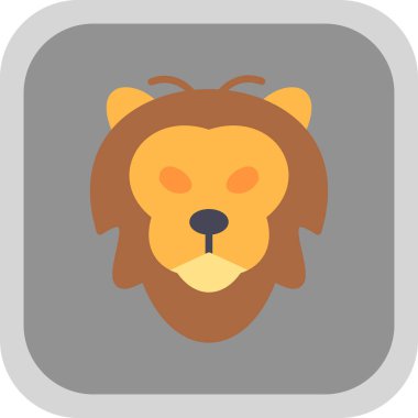 Aslan başı simgesi, vektör illüstrasyonu basit tasarım