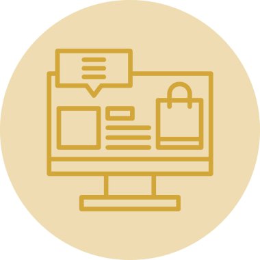 çevrimiçi alışveriş simgesi, vektör illüstrasyonu