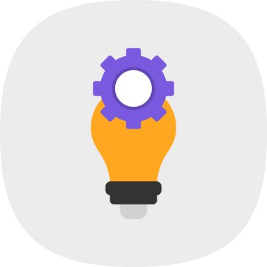 Dişli simgesi olan ampul, vektör illüstrasyon grafik tasarımı