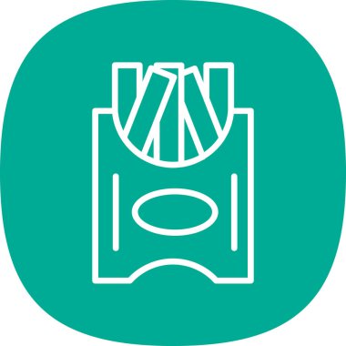 Patates kızartması simgesi, vektör basit tasarım