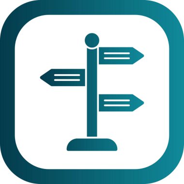 Yön, işaret direği simgesi. Basit vektör illüstrasyonu