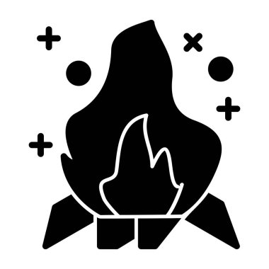 Şenlik ateşi. Web simgesi basit tasarım