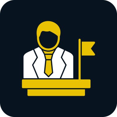 Bayrak simgesi olan bir erkek avatarın çizimi