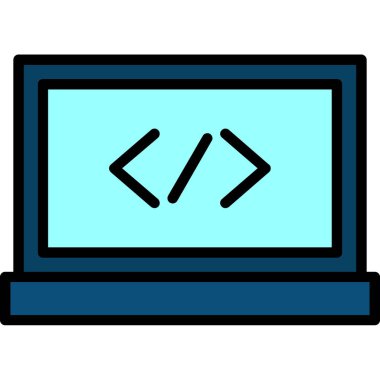 Kod işareti. Kodlama simgesi. vektör illüstrasyonu