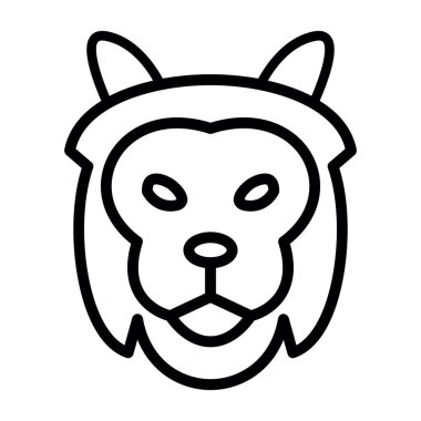 Aslan etobur simgesi, basit vektör illüstrasyonu 