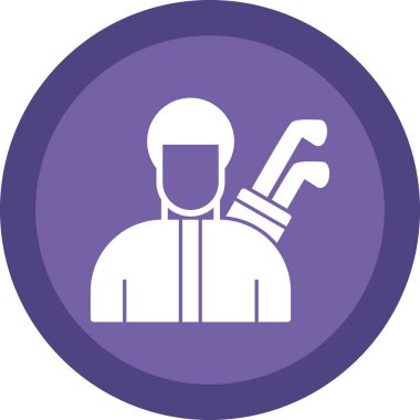 Golfçü web simgesi, vektör illüstrasyonu 