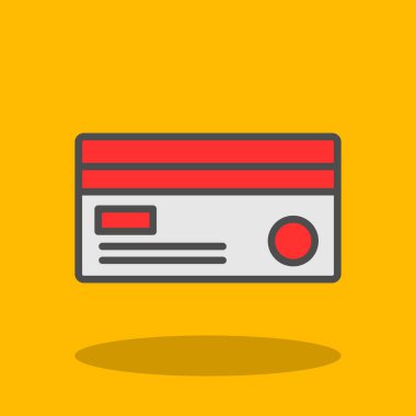 Kredi kartı simgesi, vektör illüstrasyonu