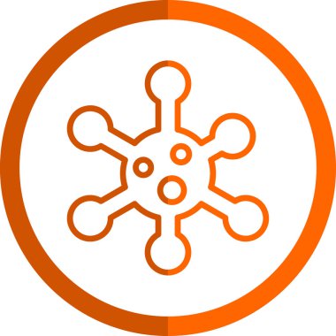 Çarklı vektör simgesi. iki renkli düz yuvarlak sembol, turuncu ve gri renkler, turuncu ve turuncu renkler.