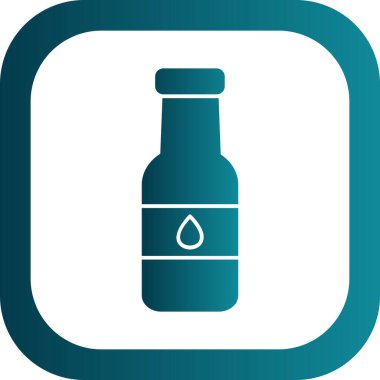 Soda şişesi simgesi, vektör illüstrasyonu 