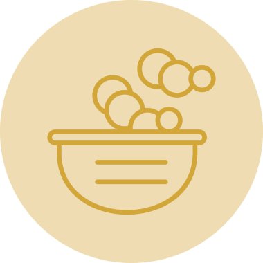 Sabun köpük ikonlu bir kase sıvı. 