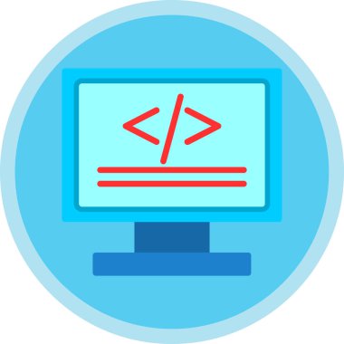 Kod işareti. Kodlama simgesi. vektör illüstrasyonu