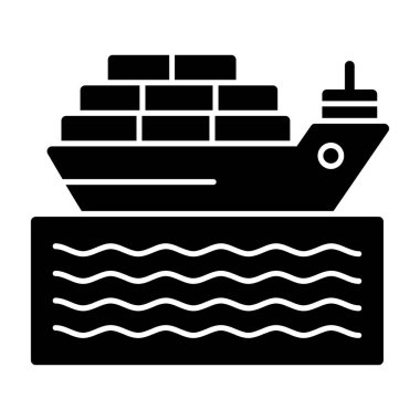 Kargo gemisi kutsal kişilerin resmi, vektör çizim