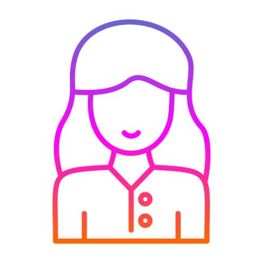 kız simgesi, vektör illüstrasyonu 