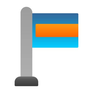 Basit bayrak vektör çizgisi simgesi 