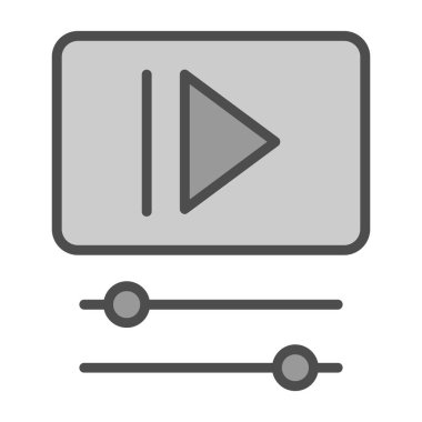 video oynatıcı simgesi, vektör illüstrasyonu 