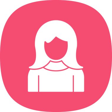 kız düz simgesi, vektör illüstrasyonu