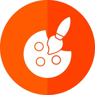 Palet ve boya fırçası. Web simgesi resmedilmesi basit illüstrasyon