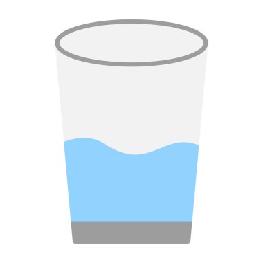 Bir bardak su, içecek ikonu, beyaz arkaplanda izole edilmiş. 