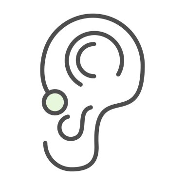 Web için beyaz arkaplanda izole edilmiş kulak vektörü simgesi