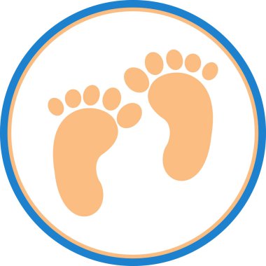 Ayak izi simgesi, vektör illüstrasyonu basit tasarım