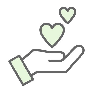 kalp aşk simgesi vektör çizim şablonu