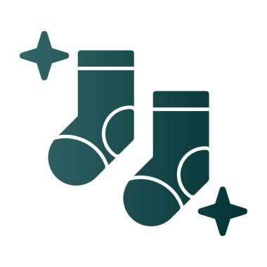 iki çorap düz simgesi, vektör illüstrasyonu