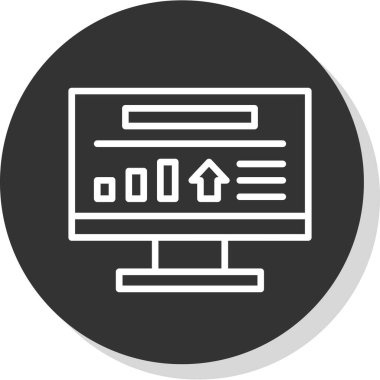 beyaz arkaplanda izole edilmiş trend düz tasarım veri analiz simgesi