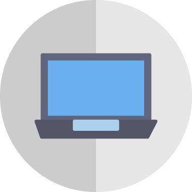 Basit dizüstü bilgisayar simgesi, vektör illüstrasyonu