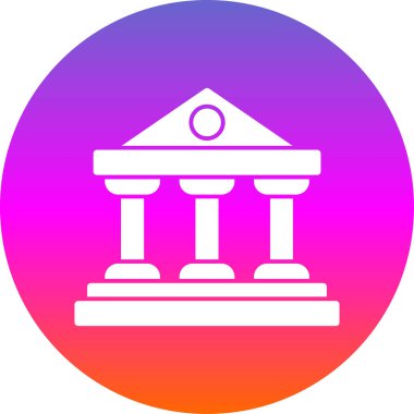 Banka binası. Web simgesi basit illüstrasyon