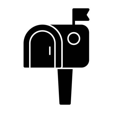 Posta kutusu düz simgesi, vektör illüstrasyonu