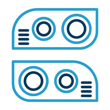 İki Araba Işıkları simgesi, vektör illüstrasyonu