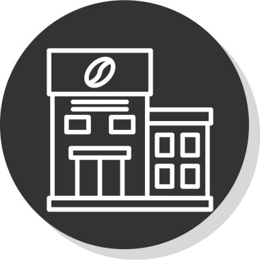 Kafe binası simgesi, vektör illüstrasyon tasarımı