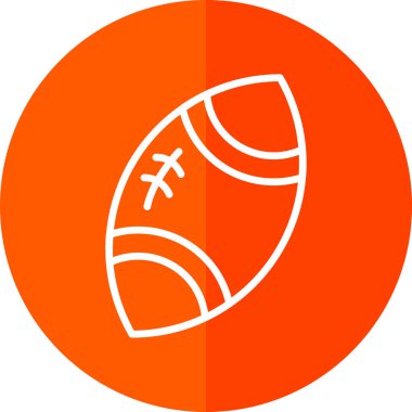 Düz stil rugby topu simgesi