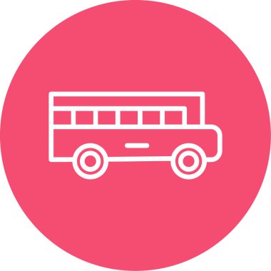 Okul servisi simgesi, vektör illüstrasyonu basit tasarım