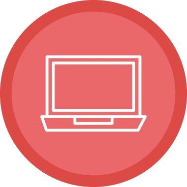 Basit dizüstü bilgisayar simgesi, vektör illüstrasyonu