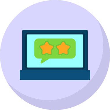 Dizüstü bilgisayarda gözden geçirme imzası, vektör illüstrasyonu basit tasarım