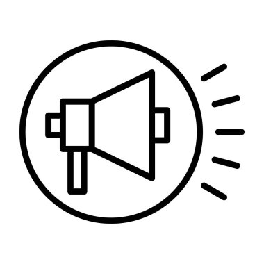 megafon simgesi, kampanya konsepti vektör illüstrasyonu